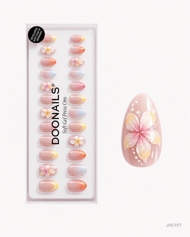 Pastel Flowers – medium almond