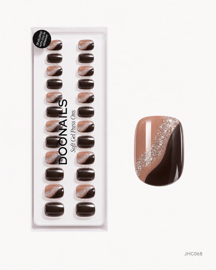 Black & Silver Wave – short square