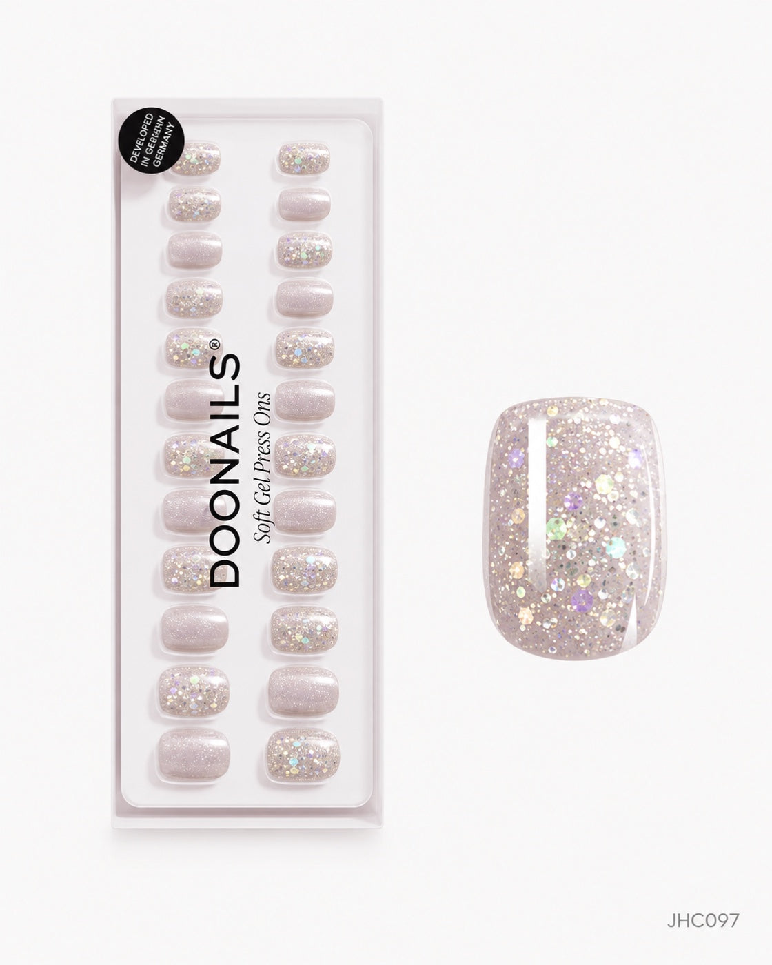 Light Glitter Mix – short square