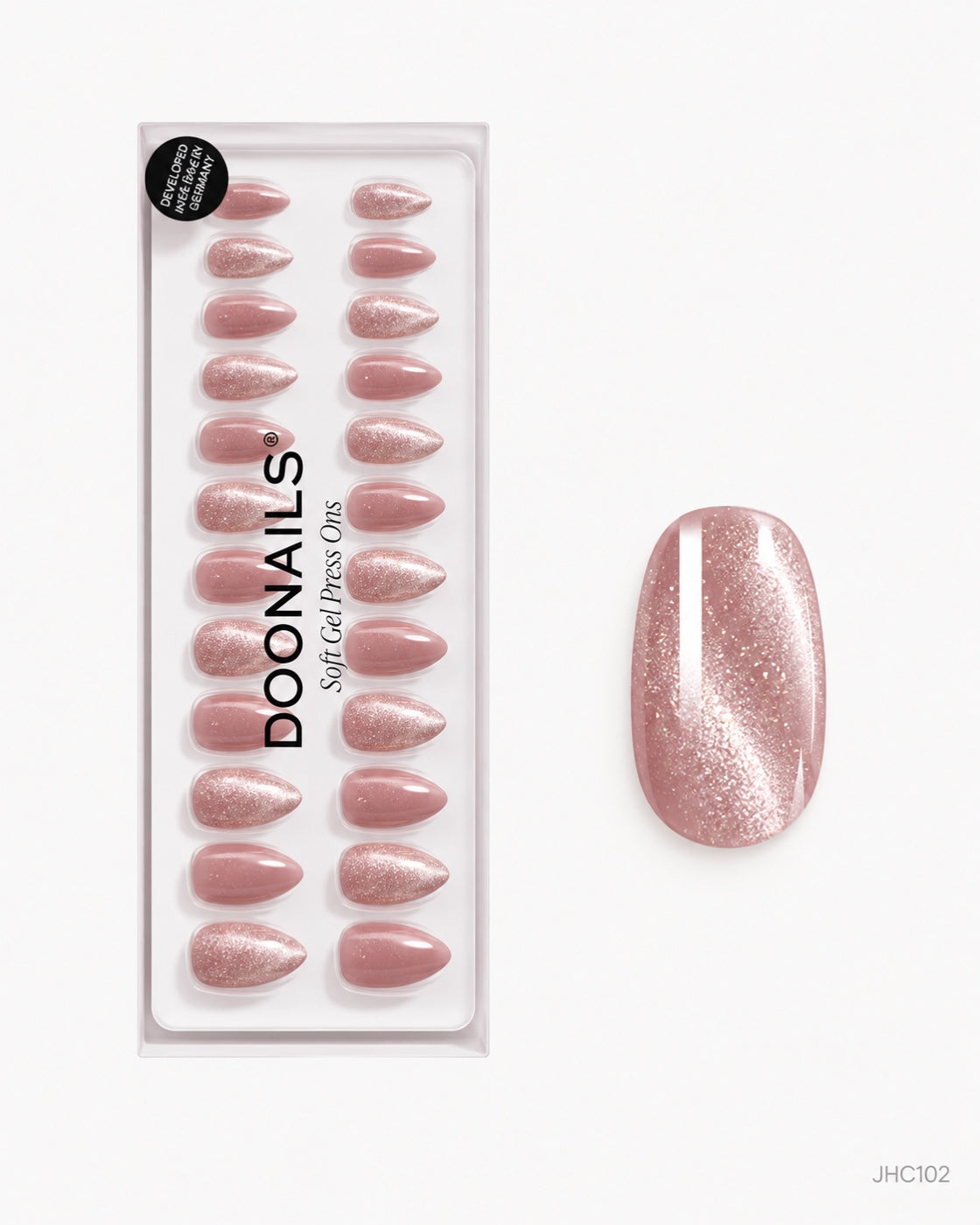 Rosé Glitter Mix – medium almond