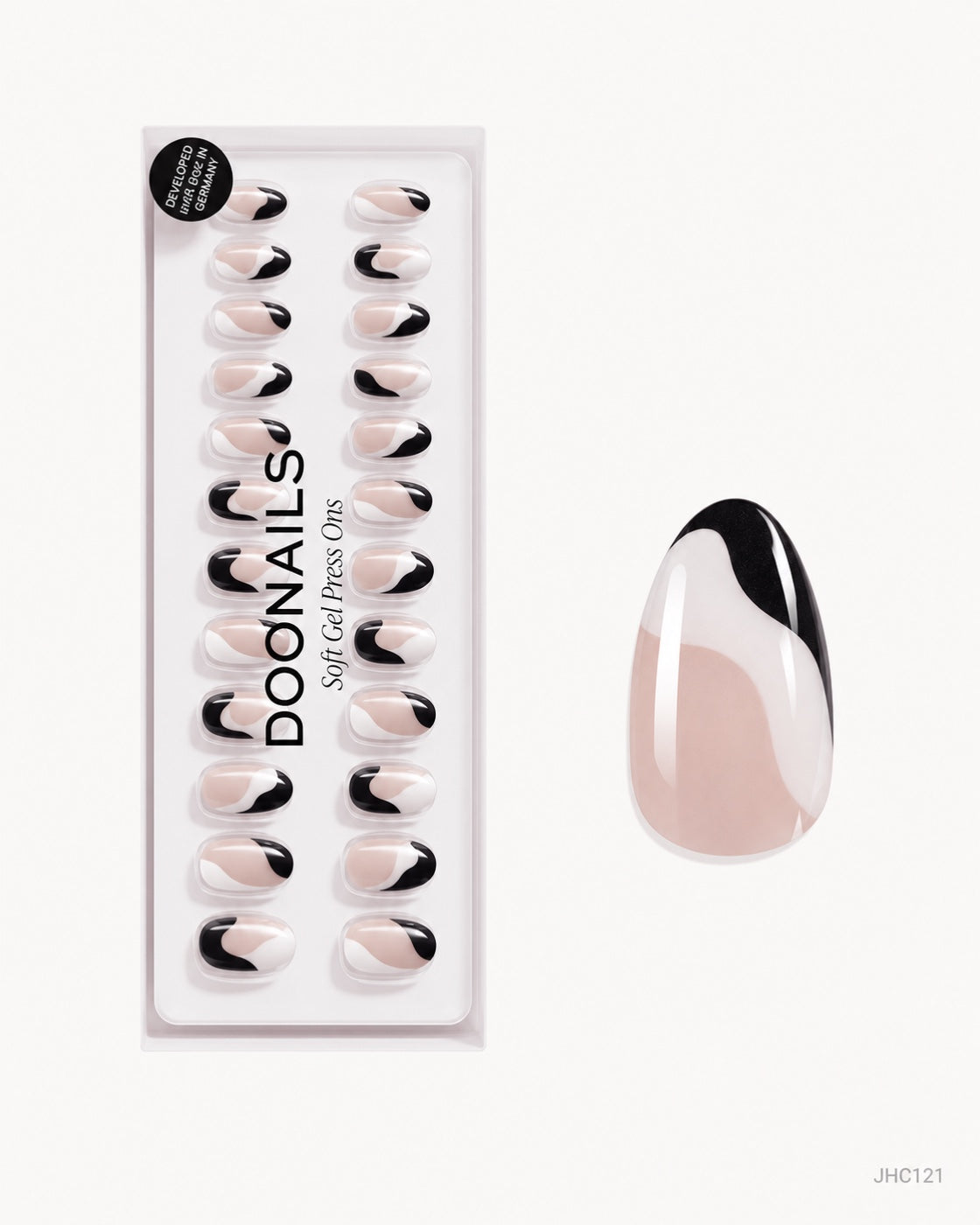 Black & White Waves – medium almond