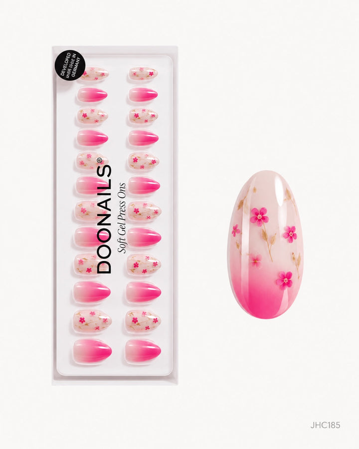 Pink Ombré & Florals – medium almond