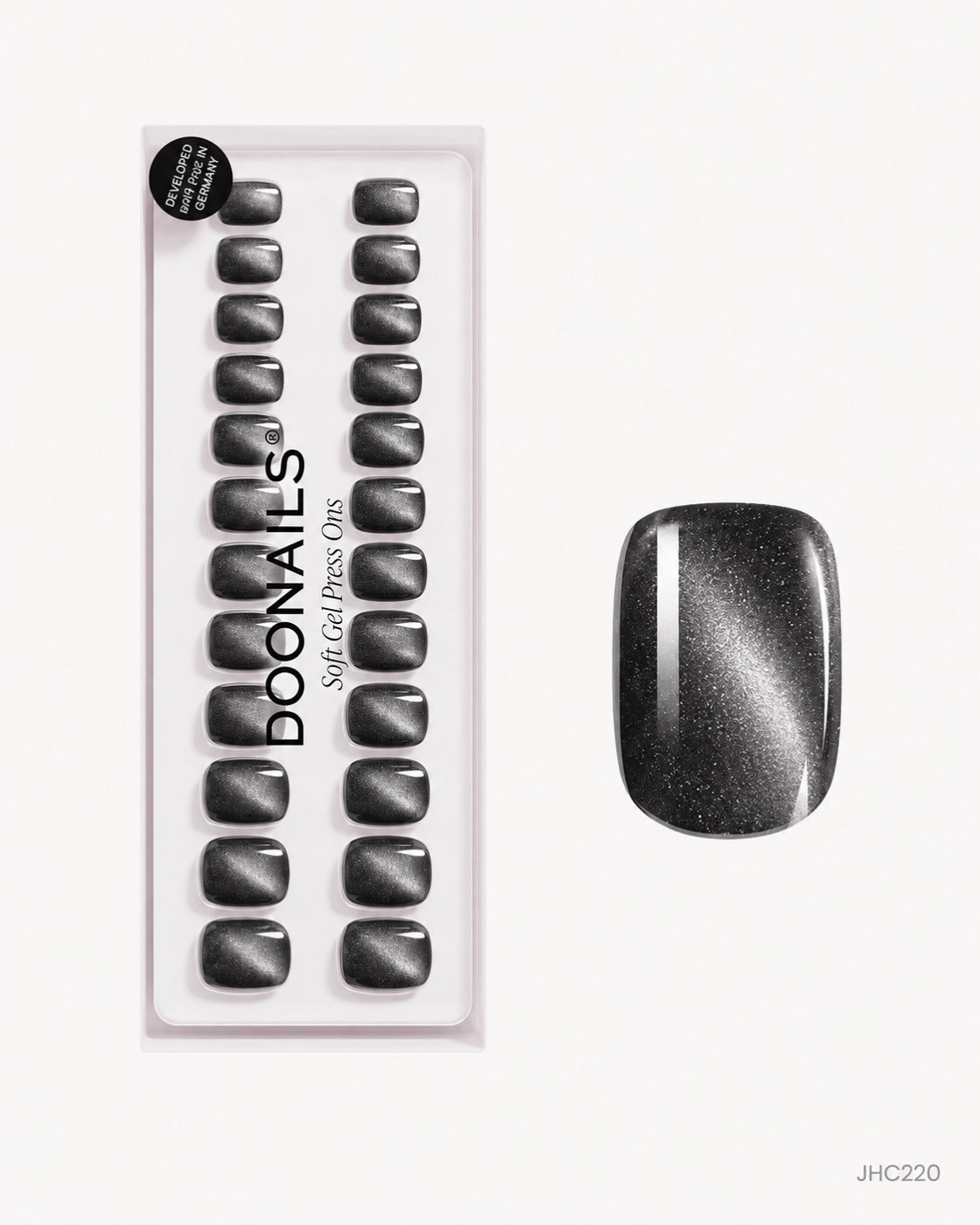 Silver Black Shimmer – short square