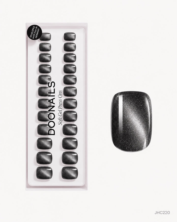 Silver Black Shimmer – short square
