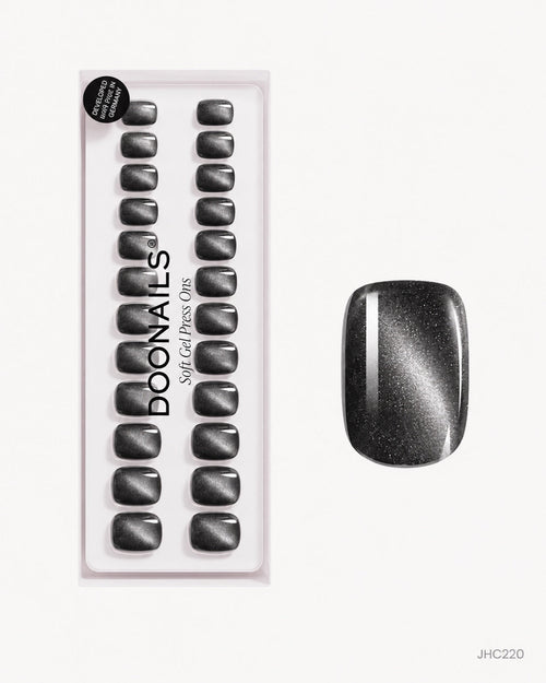 Silver Black Shimmer – short square