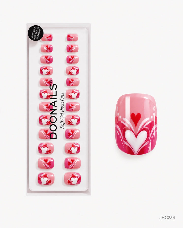 Cerise Hearts – short square