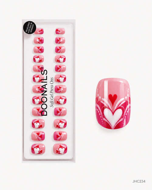 Cerise Hearts – short square