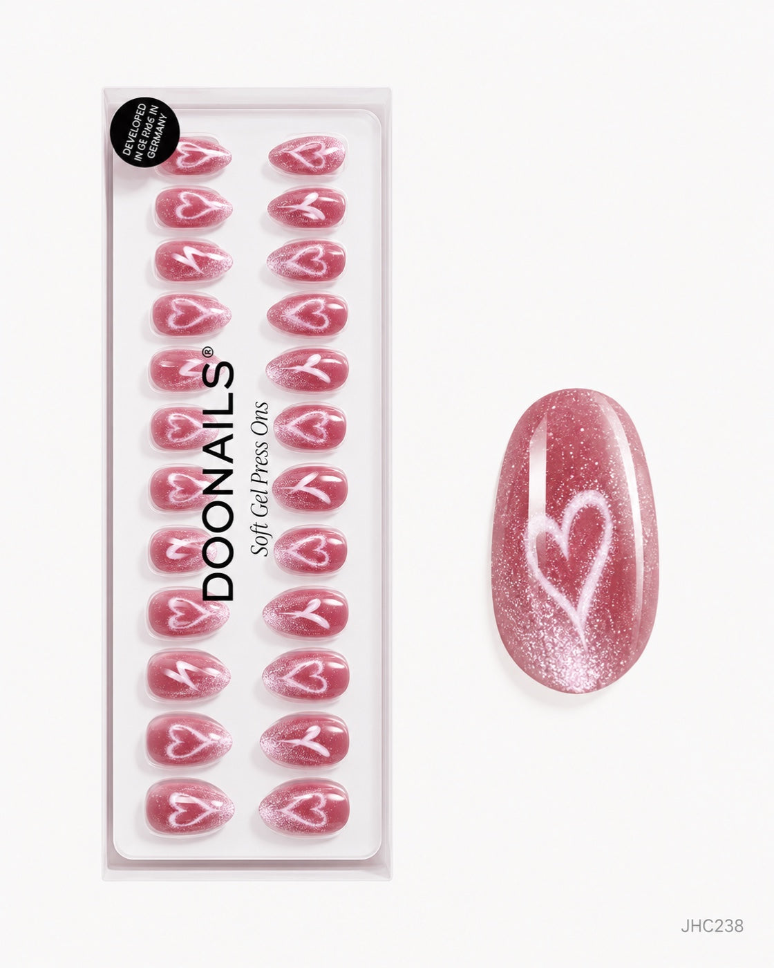 Pink Hearts – medium almond