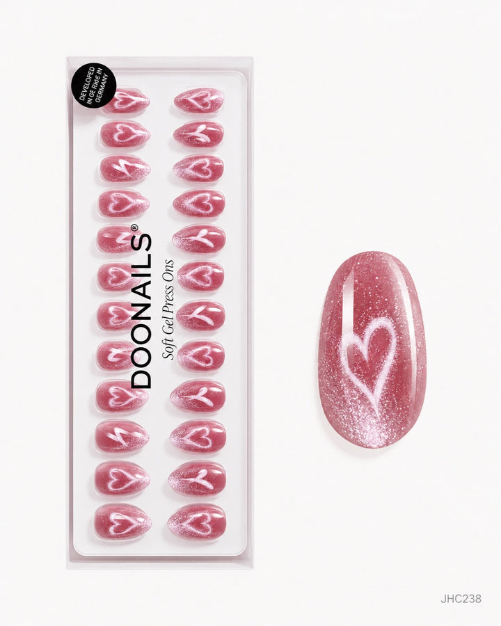 Pink Hearts – medium almond