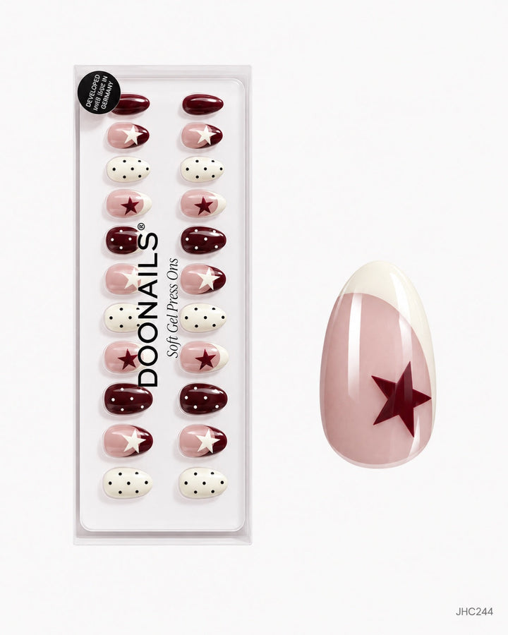 Burgundy Stars – medium almond