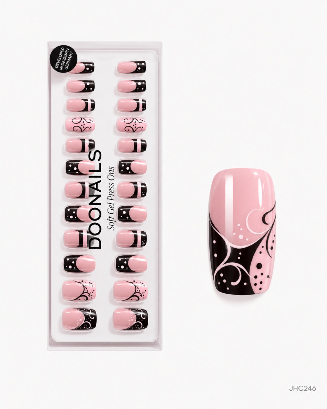 Pink & Black Pattern – long square