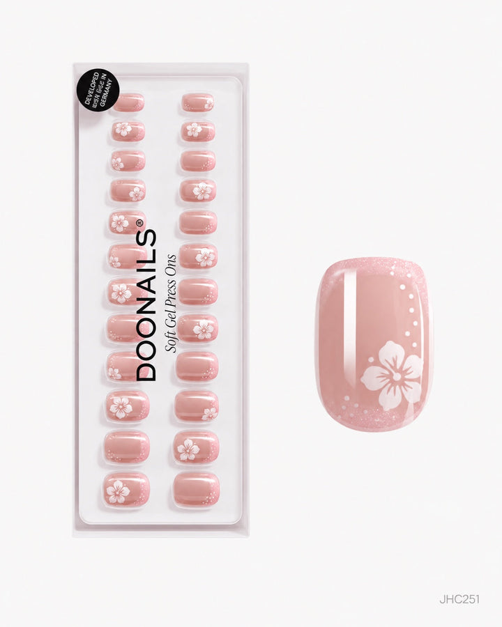 Pink Floral Details – short square