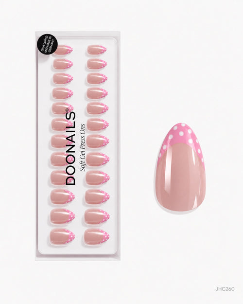 Pink Dotted French – medium almond