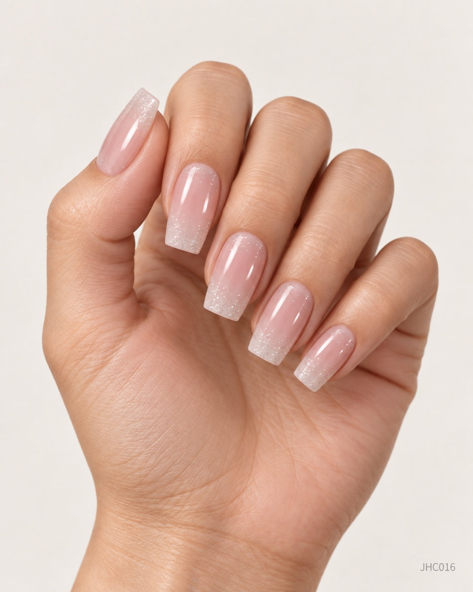Pink Glitter Ombré – long coffin