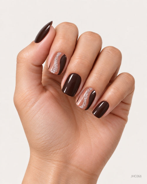 Black & Silver Wave – short square