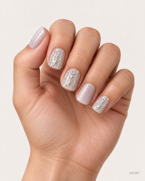 Light Glitter Mix – short square