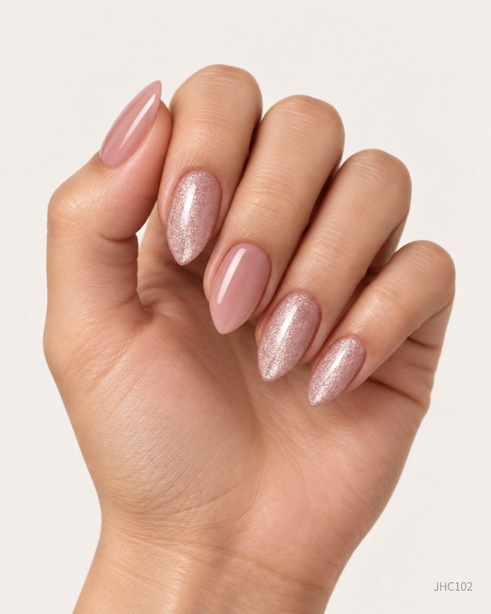 Rosé Glitter Mix – medium almond