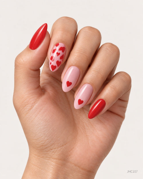 Red Hearts – medium almond