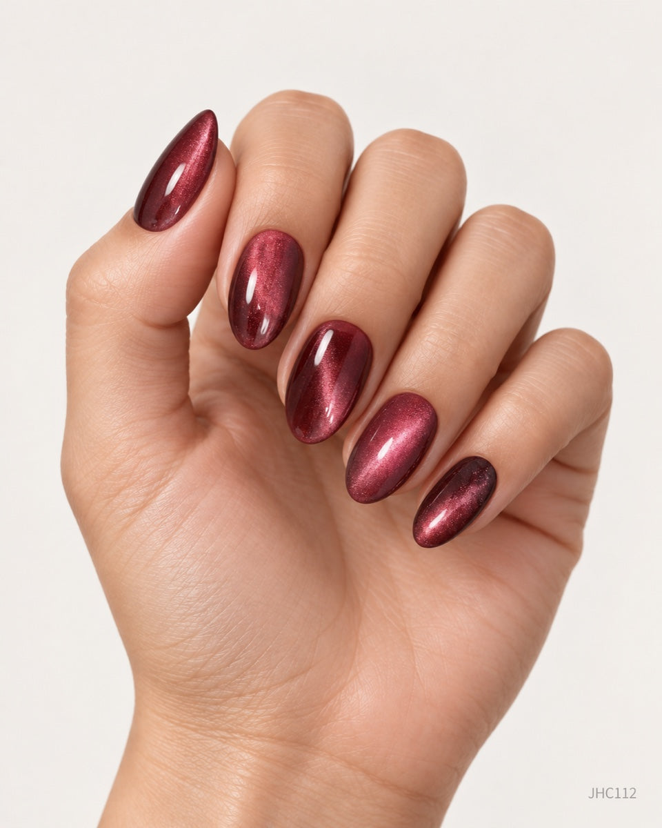 Burgundy Shimmer – medium almond