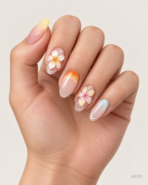 Pastel Flowers – medium almond