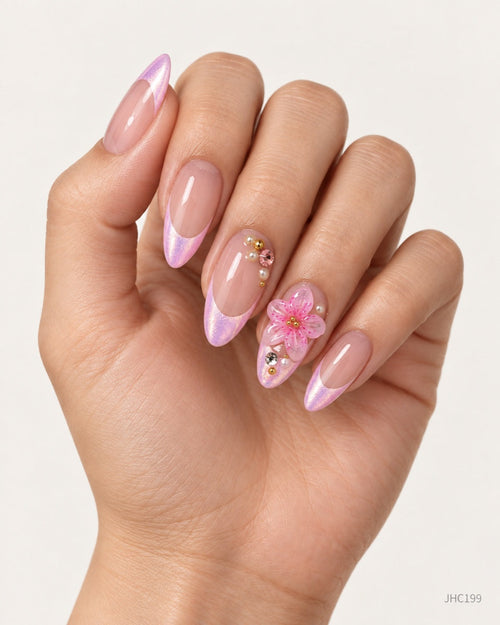 Lilac Floral French – medium almond