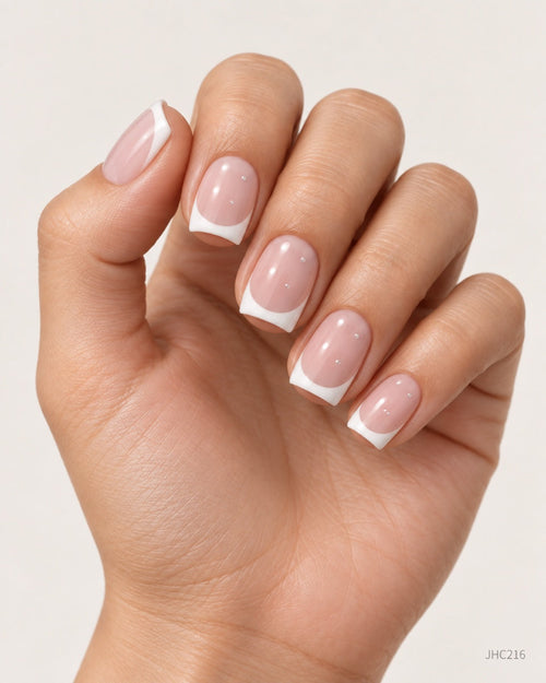 Short White French – short square