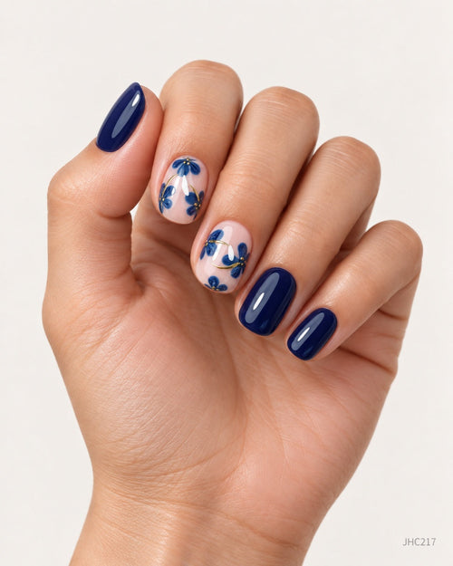 Blue Florals – short round